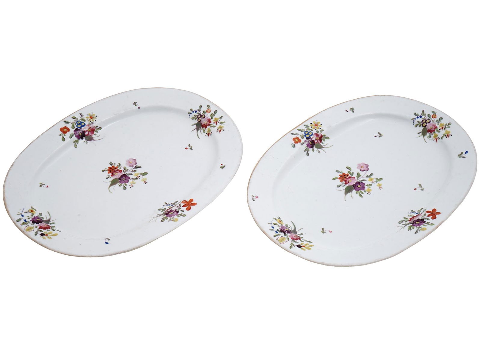 ANTIQUE 18TH CENT HAND PAINTED PORCELAIN SERVING PLATES (1 of 5)