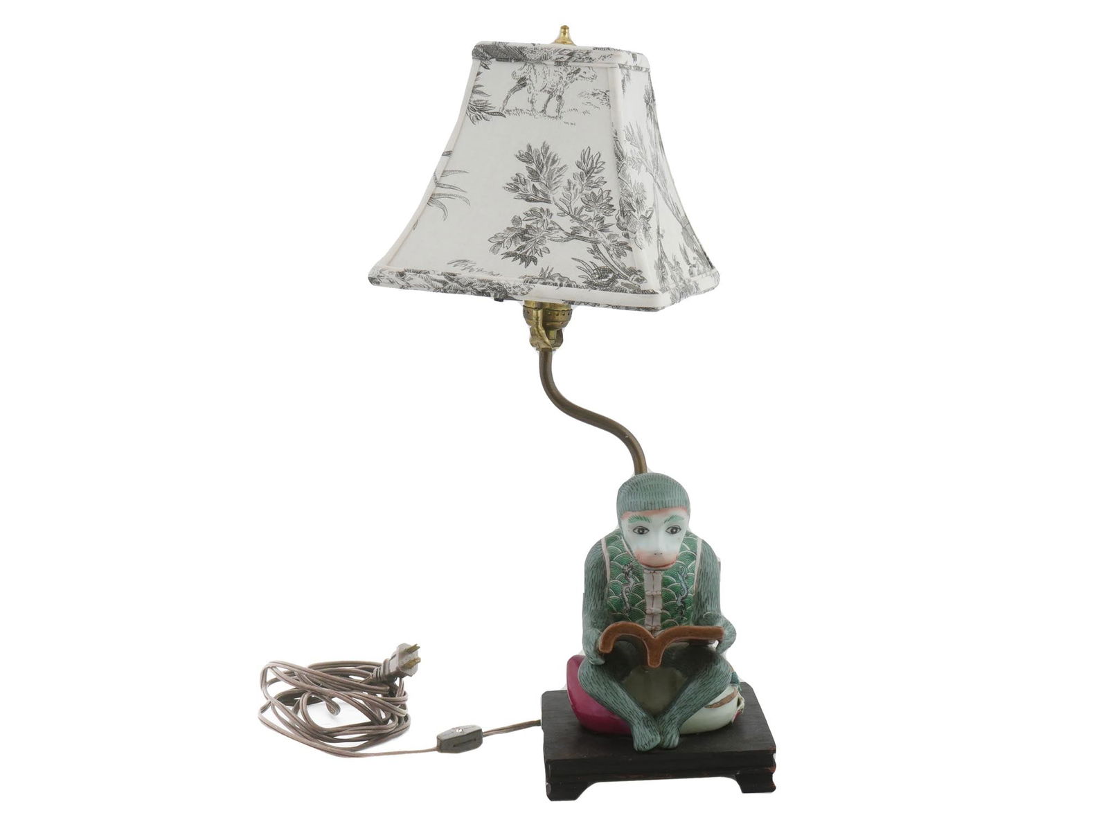 SCULLY N SCULLY CHINOISERIE MONKEY PORCELAIN LAMP (1 of 10)