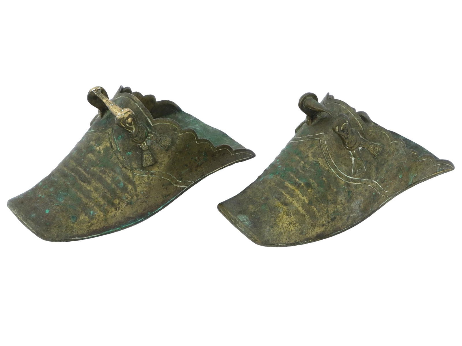 PAIR OF ANTIQUE LATIN AMERICAN BRASS STIRRUPS 1880S (1 of 5)