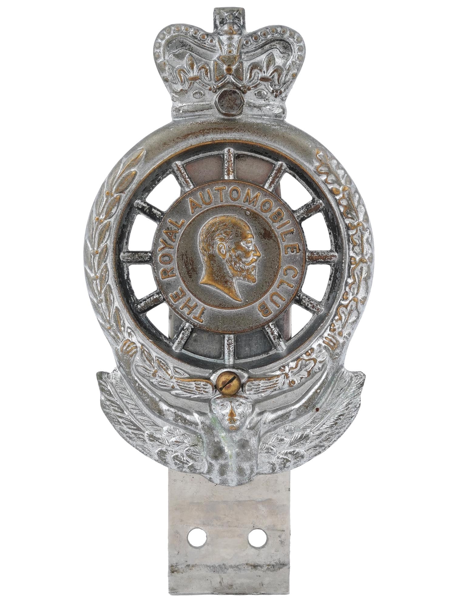 ENGLISH EDWARD VII ROYAL AUTOMOBILE CLUB CAR BADGE (1 of 5)
