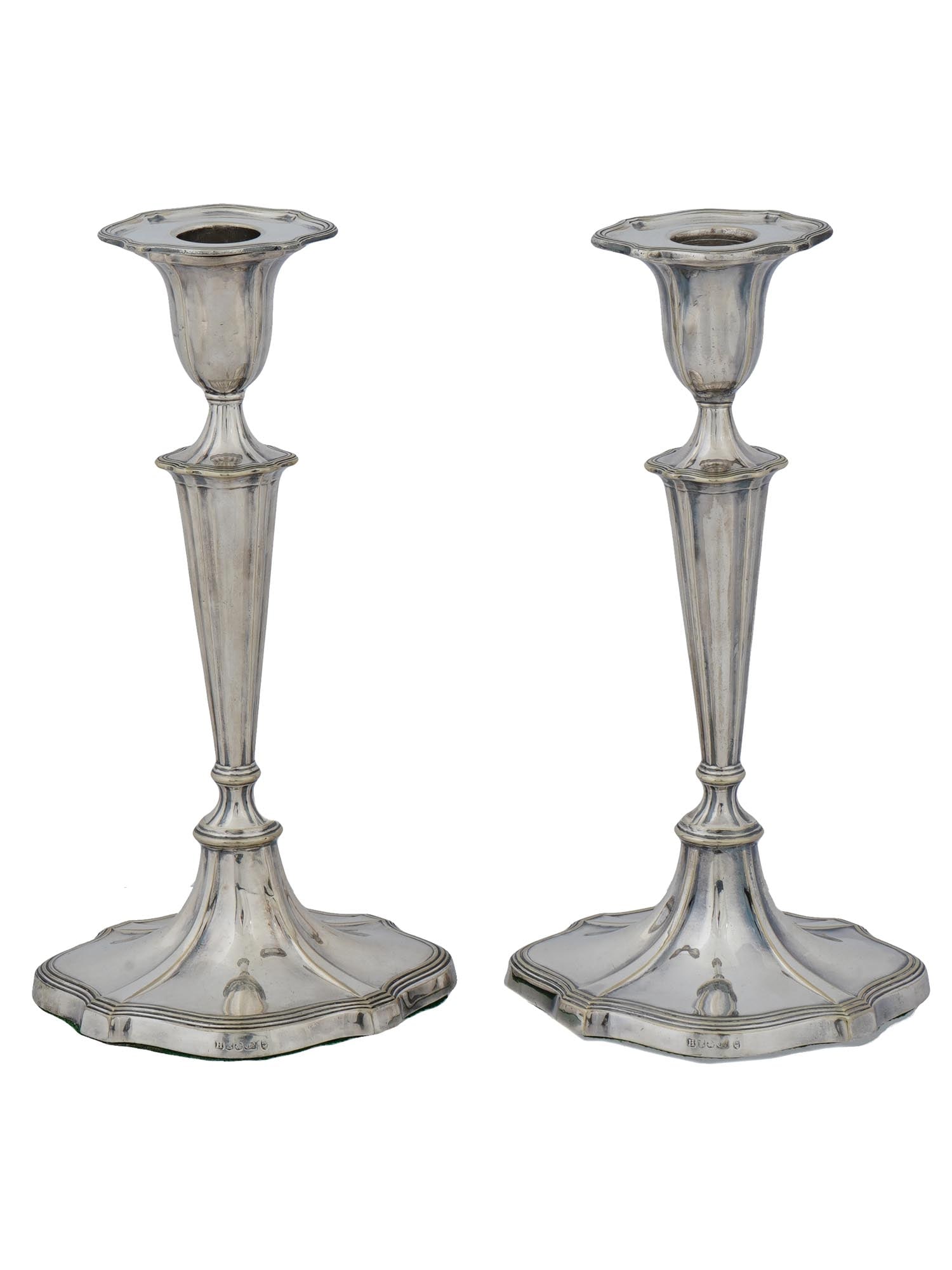 EARLY 20TH C BRITISH SILVER PLATED CANDLESTICKS (1 of 9)