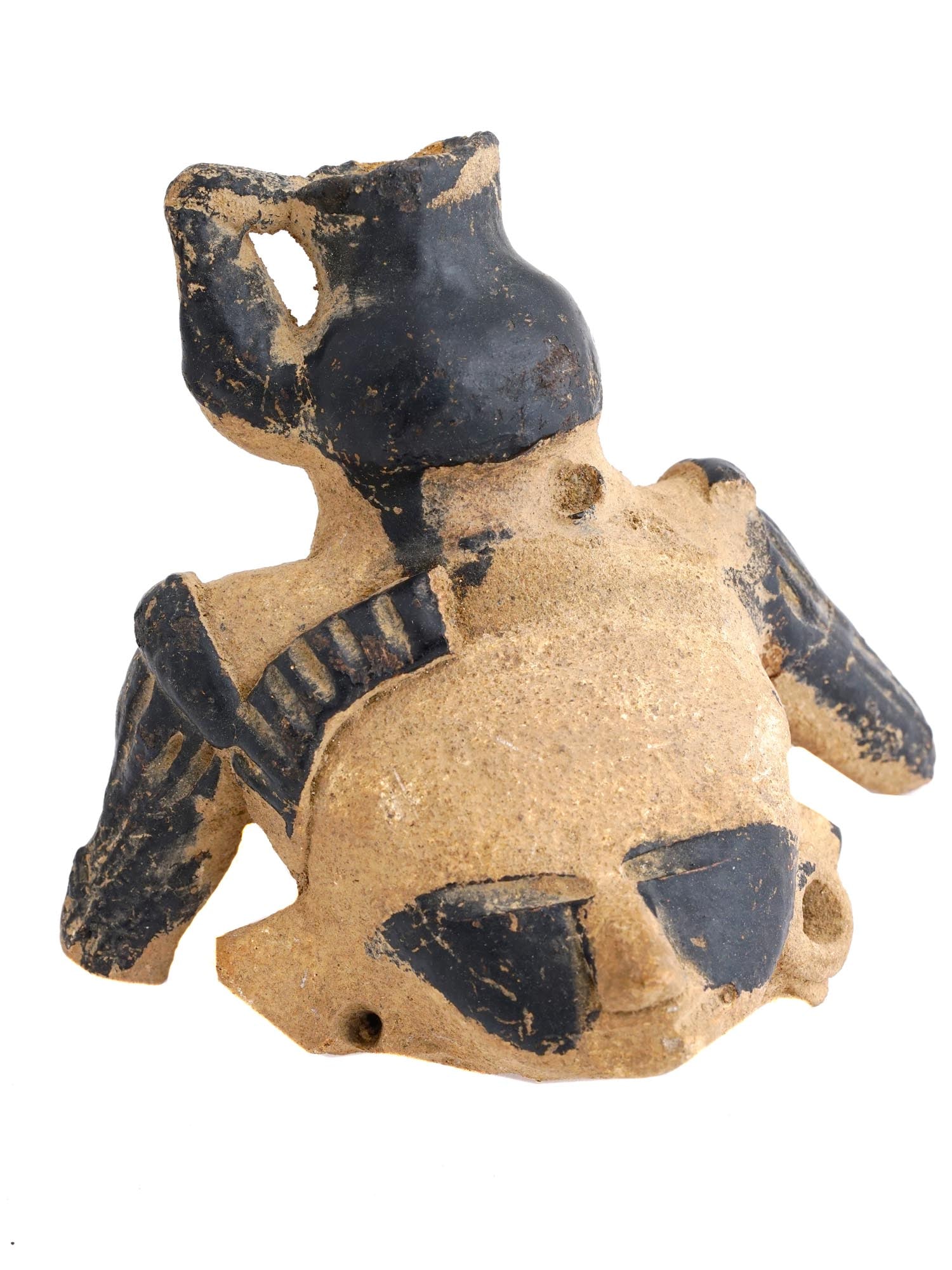 MESOAMERICAN STYLE HAND PAINTED POTTERY FIGURINE (1 of 6)