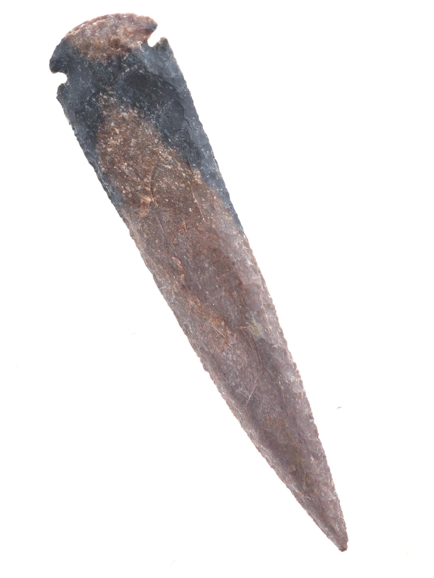 LARGE INDIAN HAND CARVED FLINT SPEAR POINT ARROWHEAD (1 of 4)