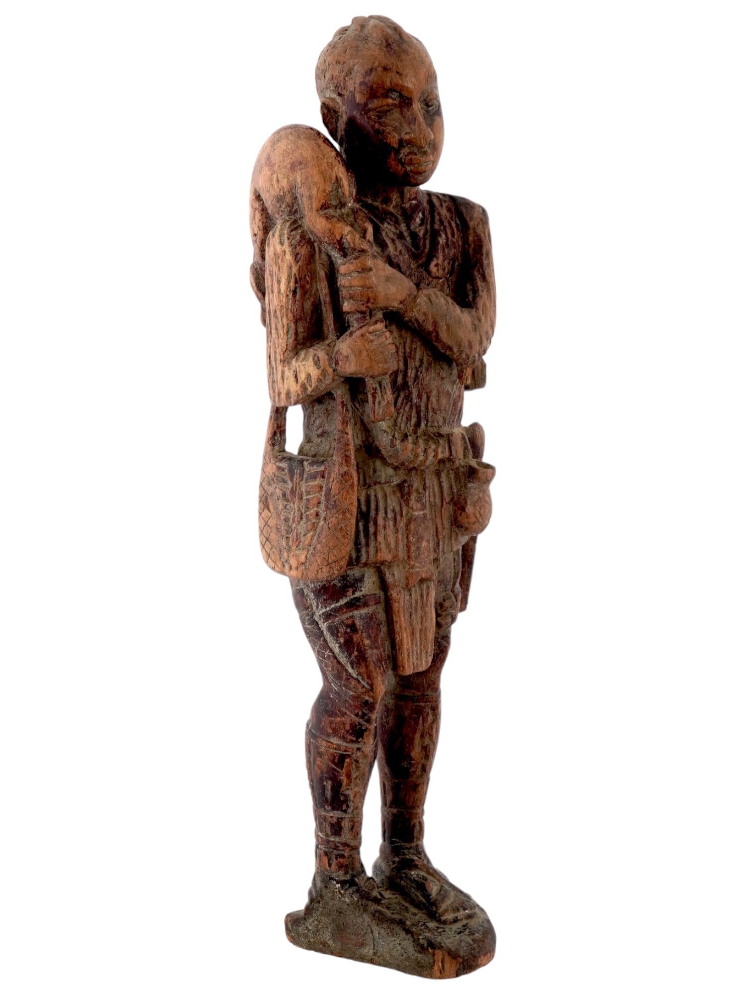LARGE WOODEN CENTRAL AFRICAN CONGO HUNTER FIGURE (1 of 9)