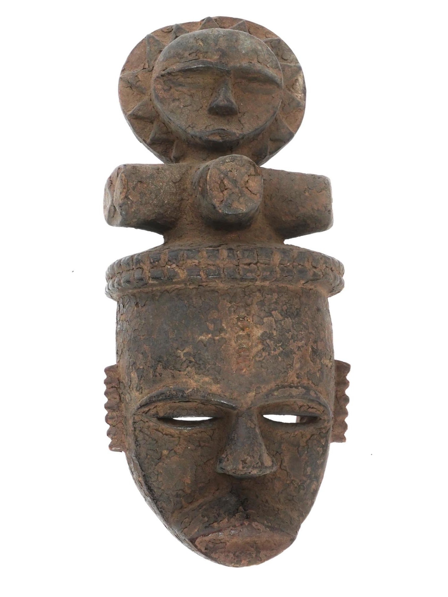 WEST AFRICAN NIGERIAN EKET SUN WOOD ANCESTOR MASK (1 of 5)