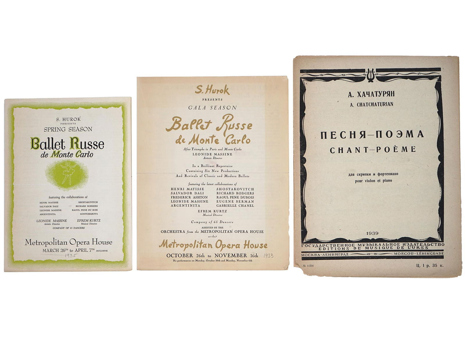 BALLET RUSSE DE MONTE CARLO AT MET OPERA BOOKLETS (1 of 5)