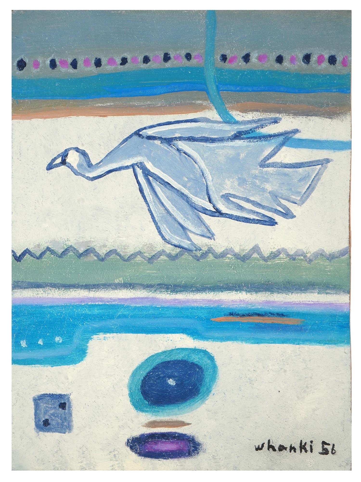 1956 KOREAN ABSTRACT OIL PAINTING BY KIM WHANKI (1 of 5)