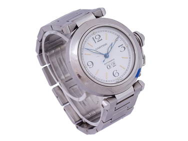 PASHA DE CARTIER 35MM STAINLESS STEEL WRISTWATCH (1 of 6)