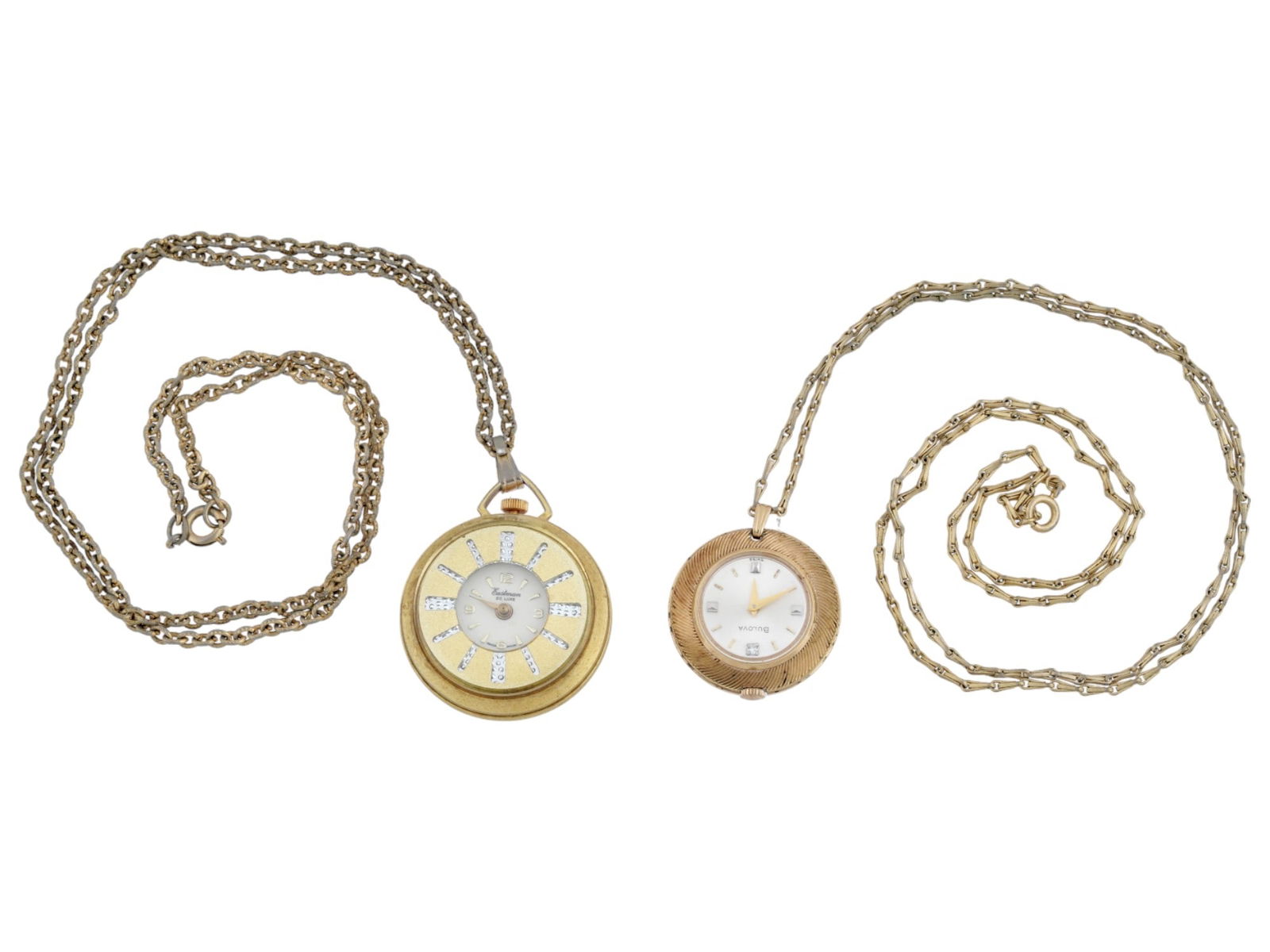 VINTAGE ART DECO NECKLACE WATCHES IN DECORATED CASES (1 of 5)