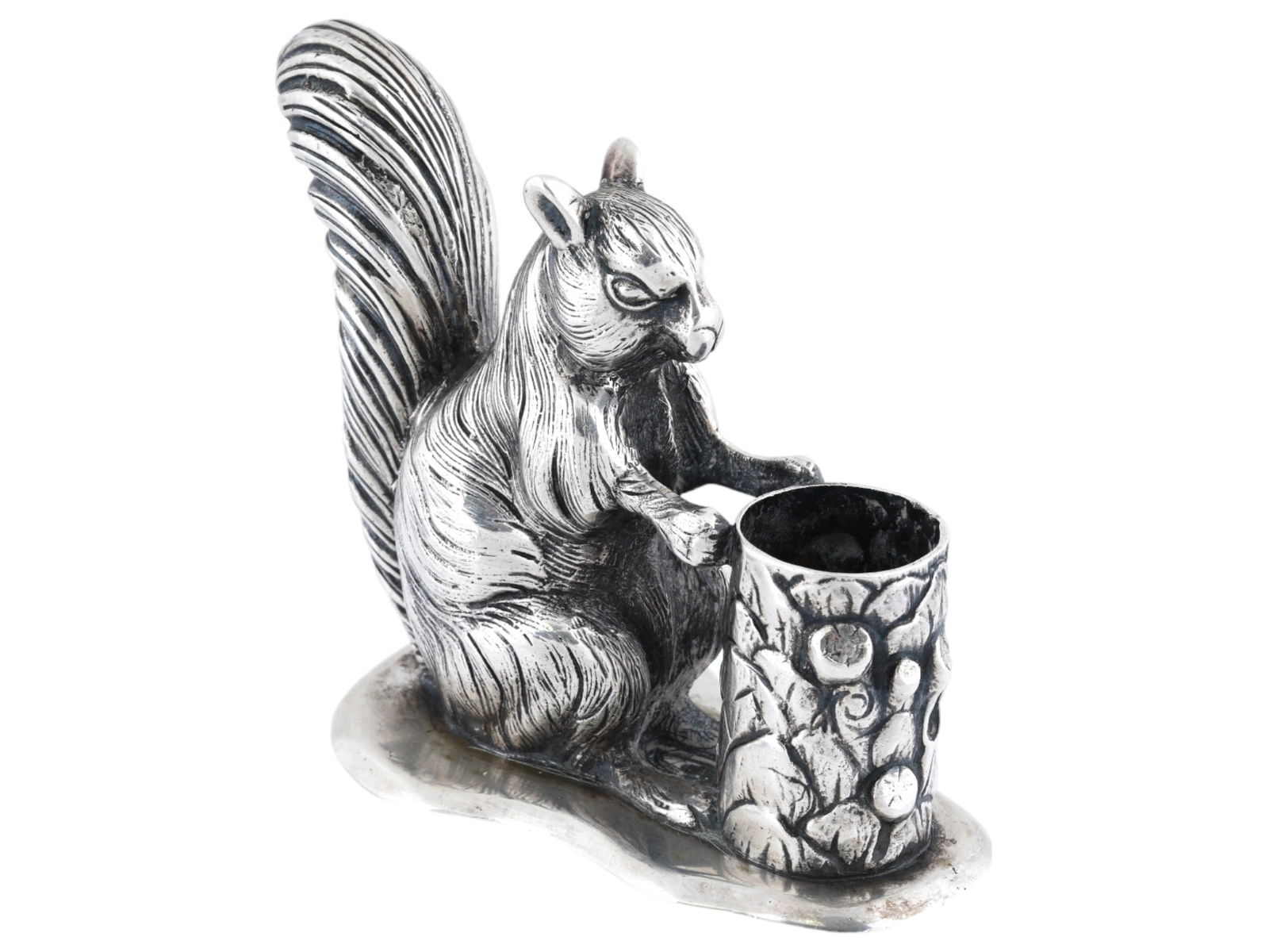VINTAGE SPANISH SILVER SQUIRREL TOOTHPICK HOLDER (1 of 8)