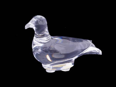 FRENCH BACCARAT CLEAR CRYSTAL GLASS FIGURINE OF BIRD (1 of 7)