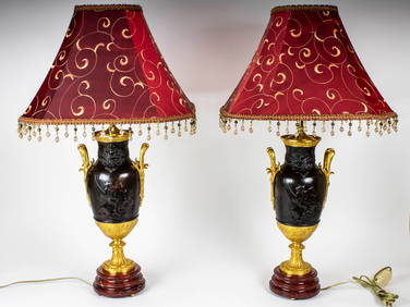 ANTIQUE 19 C FRENCH EMPIRE LAMPS BY LEON BOUCHER (1 of 11)