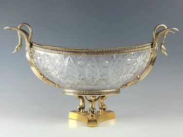 ANTIQUE FRENCH CRYSTAL ORMOLU CENTERPIECE FRERES (1 of 7)