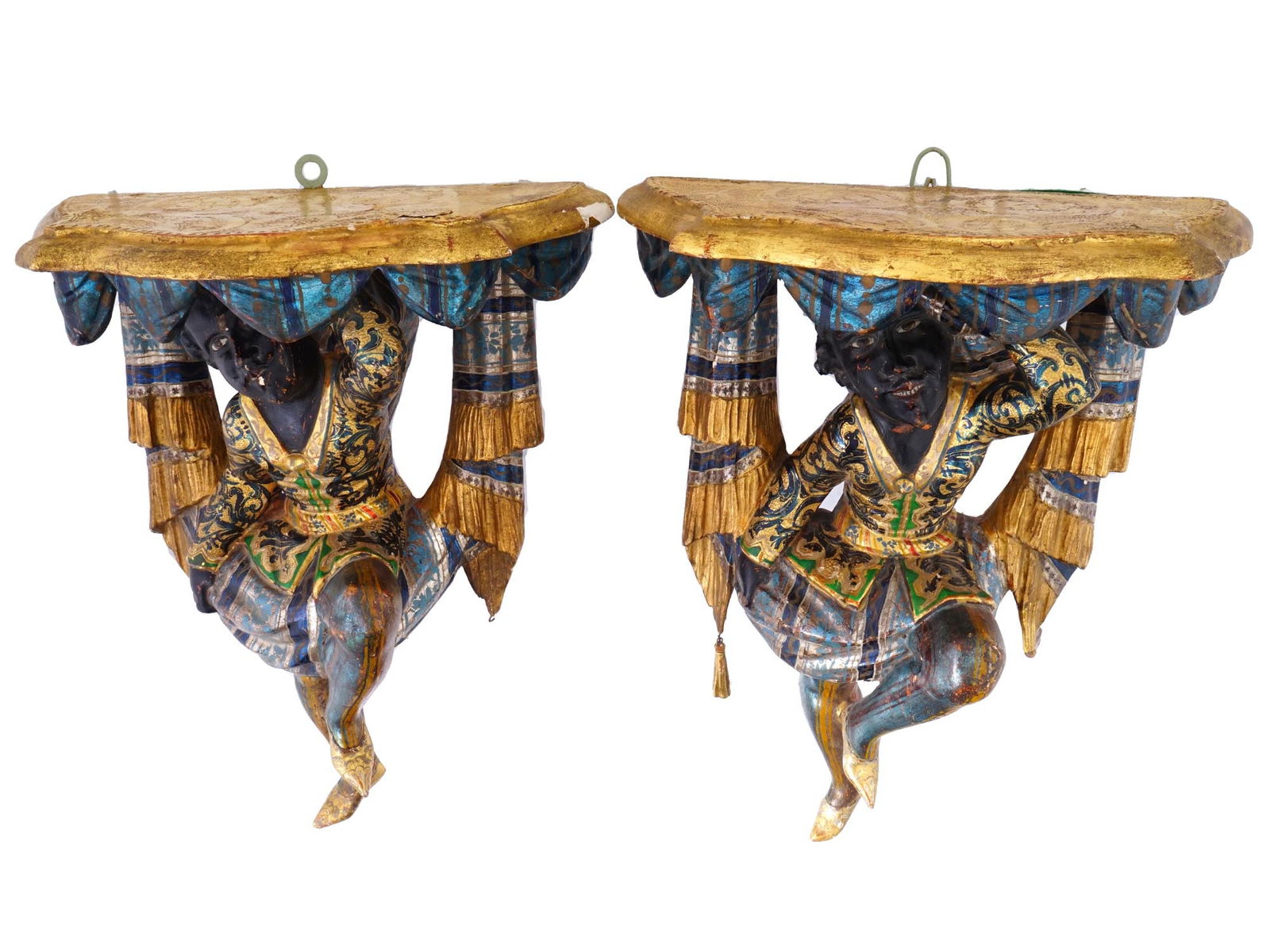 ANTIQUE ITALIAN VENETIAN BLACKAMOOR WALL BRACKETS (1 of 6)
