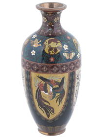 HIGH QUALITY JAPANESE GOLDSTONE CLOISONNE ENAMEL VASE (1 of 6)