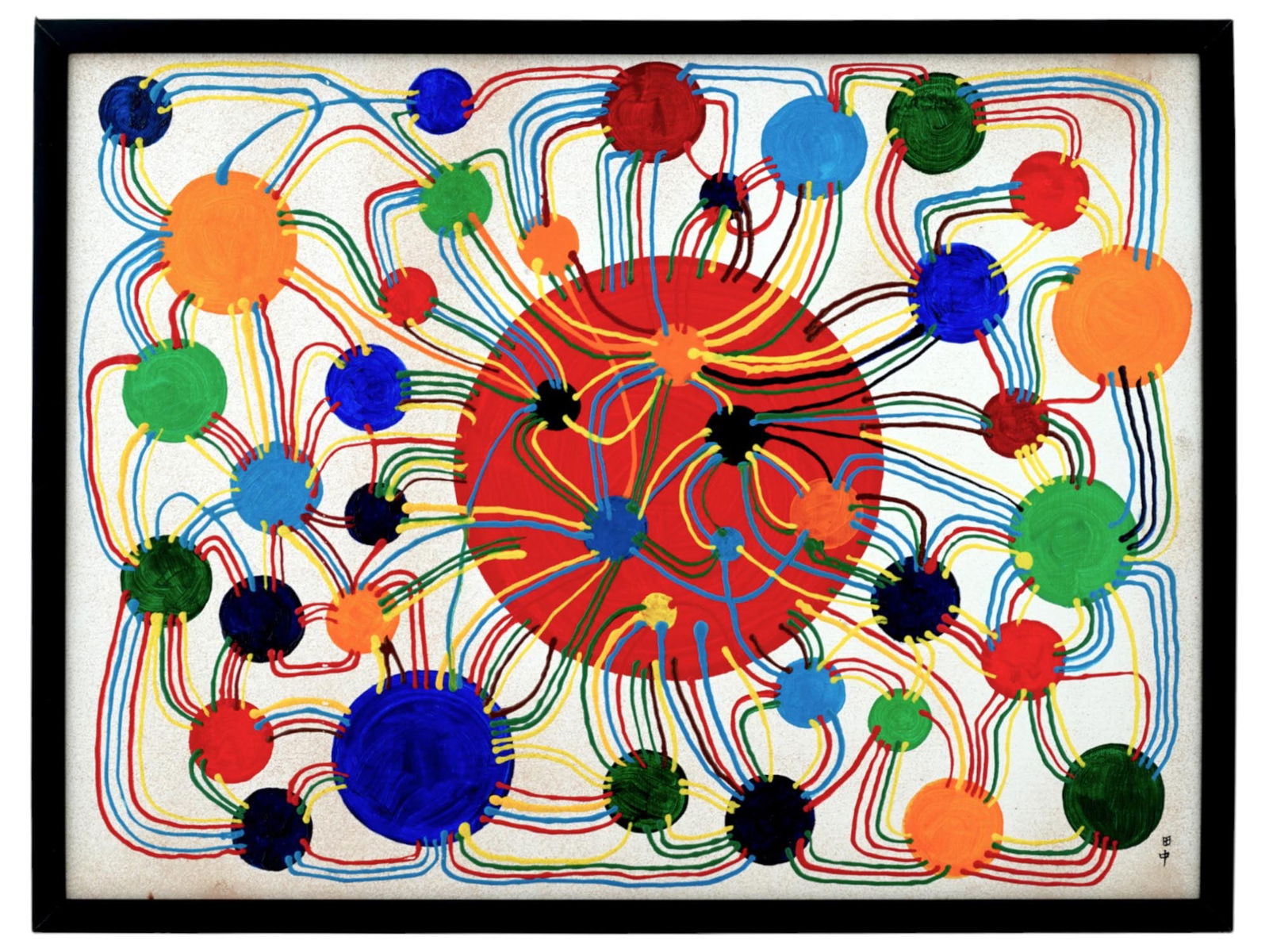 ABSTRACT JAPANESE OIL PAINTING ATTR TO ATSUKO TANAKA (1 of 5)