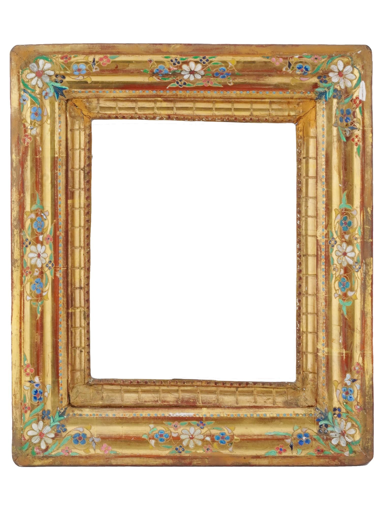 ANTIQUE HAND PAINTED GILT WOODEN PAINTING FRAME (1 of 4)