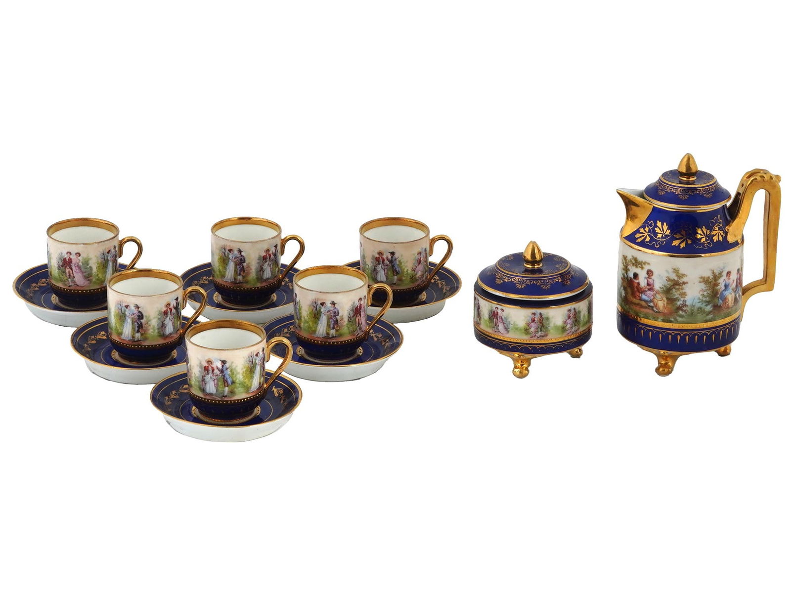 ANTIQUE 19TH C ROYAL VIENNA PORCELAIN COFFEE SET (1 of 9)