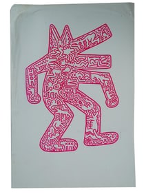 AMERICAN SCREENPRINT PRINT DOG BY KEITH HARING 1989