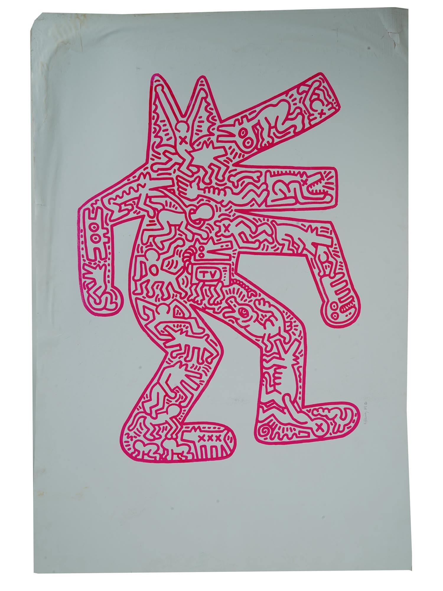 AMERICAN SCREENPRINT PRINT DOG BY KEITH HARING 1989 (1 of 6)