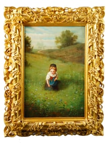 ITALIAN LOUIS PISANI OIL PAINTING AFTER LUDWIG KNAUS