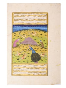 ANTIQUE INDO PERSIAN MUGHAL PAINTINGS W MANUSCRIPT