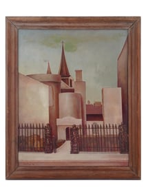 AMERICAN PAUL E GRAY MODERNIST OIL PAINTING 1938