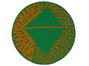 AMERICAN ABSTRACT ROUND PAINTING BY KEITH HARING 1984