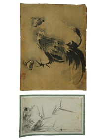 TWO ANTIQUE KOREAN JOSEON DYNASTY INK PAINTINGS