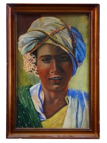EUROPEAN SCHOOL PORTRAIT PAINTING BY S SIMONSEN
