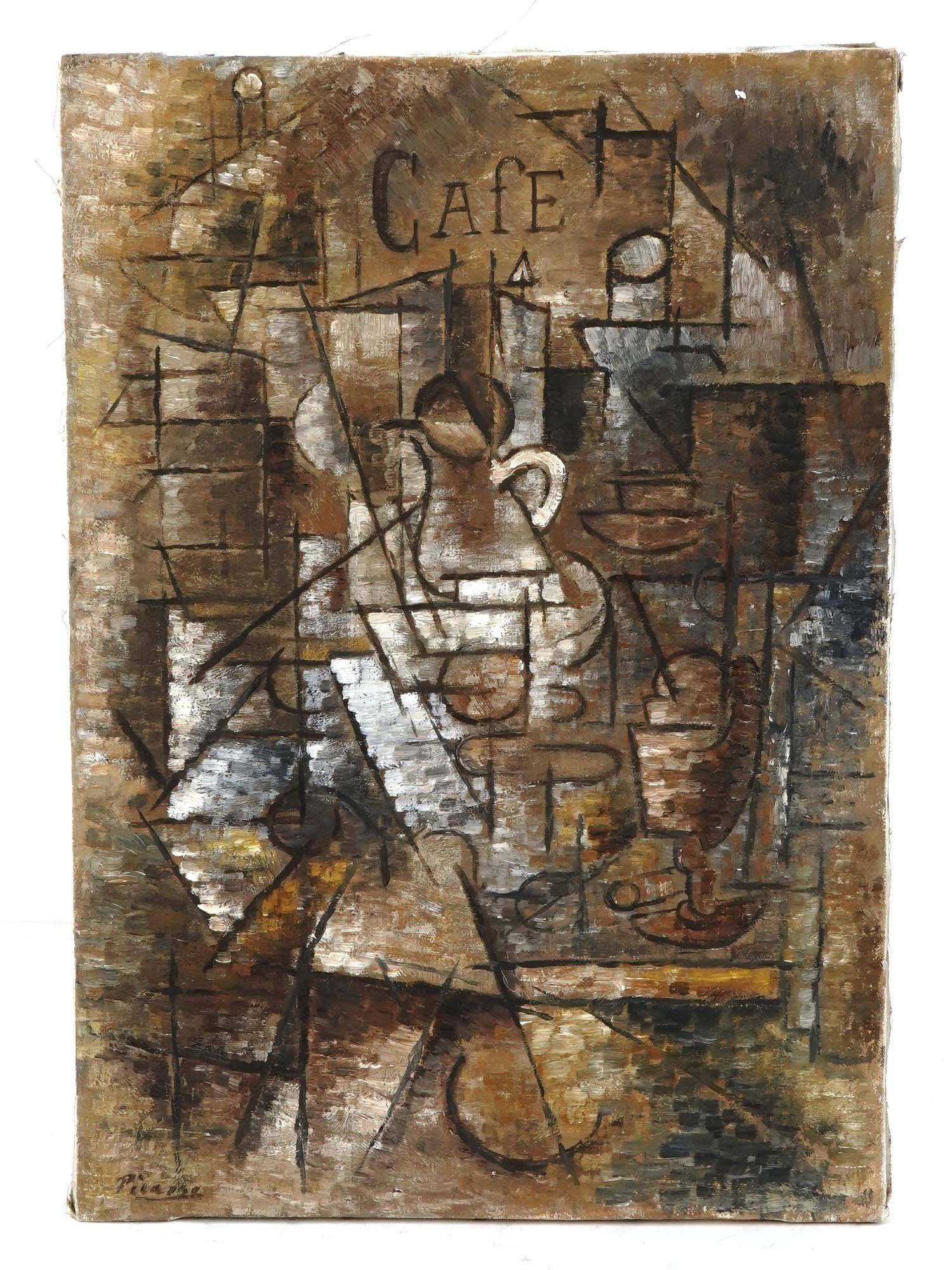 SPANISH CUBIST OIL PAINTING AFTER PABLO PICASSO (1 of 8)