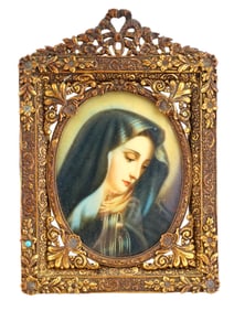 MINI HAND PAINTED MOTHER OF GOD SORROW ICON IN FRAME