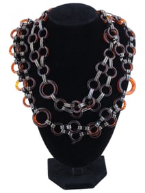 VINTAGE YVES SAINT LAURENT DOUBLE DISC CHAIN BELT