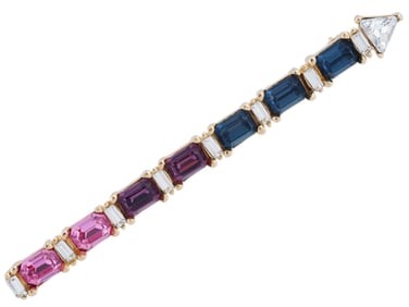 VINTAGE CHRISTIAN DIOR JEWELED ARROW PIN BROOCH