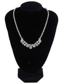 1970S EISENBERG ICE CLEAR RHINESTONE NECKLACE