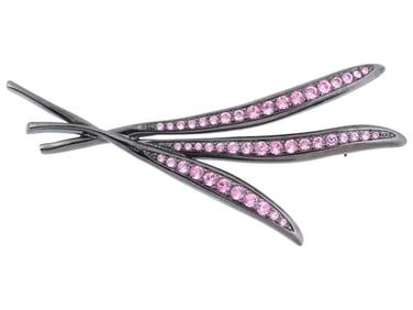 VINTAGE GIVENCHY PINK CRYSTAL PIN BROOCH