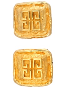VINTAGE GIVENCHY MONOGRAM CLIP EARRINGS
