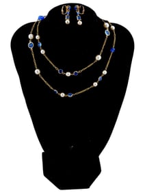 MIRIAM HASKELL COSTUME JEWELRY NECKLACE EARRING SET