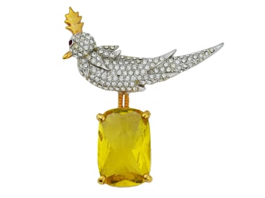 LARGE BIRD COSTUME JEWELRY BROOCH AFTER TIFFANY CO