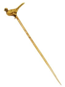 ENGLISH LATE VICTORIAN 14K GOLD BIRD STICK PIN