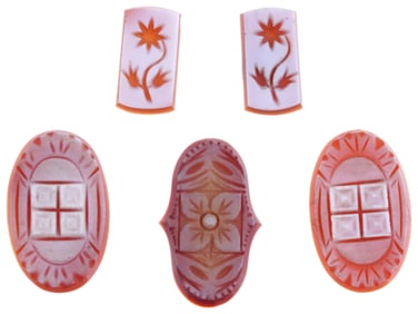 COLLECTION OF VARIOUS HAND CARVED AGATE INTAGLIOS