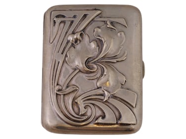 AMERICAN ANTIQUE SILVER ART NOUVEAU CIGARETTE CASE
