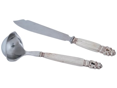 GEORG JENSEN DENMARK STERLING SILVER SERVING CUTLERY