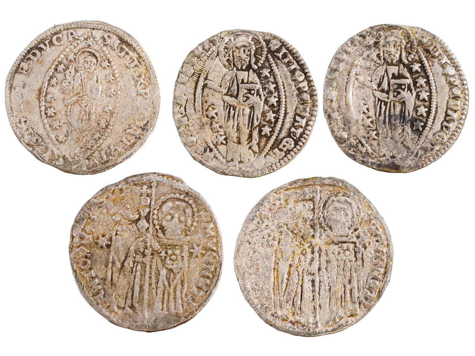 ANTIQUE VENETIAN REPUBLIC SILVER DUCATI GROSSO COINS (1 of 3)