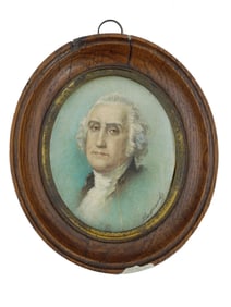 ANTIQUE FRENCH RAYNAUD PORCELAIN PLAQUE WASHINGTON