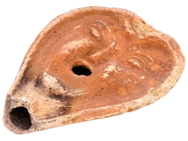 ANTIQUE GRAND TOUR ERA POTTERY OIL LAMP FROM SICILY