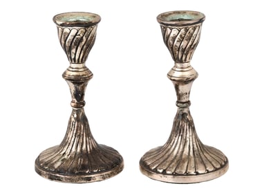 VINTAGE ARGENTINIAN WEIGHTED SILVER CANDLEHOLDERS