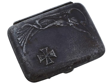 1914 GERMAN SOLDIERS CIGARETTE CASE WITH IRON CROSS