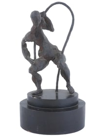 CUBIST BRONZE SCULPTURE FIGURE OF CIRCUS PERFORMER
