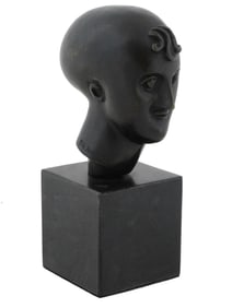 FEMALE HEAD BRONZE SCULTURE BY ELIE NADELMAN